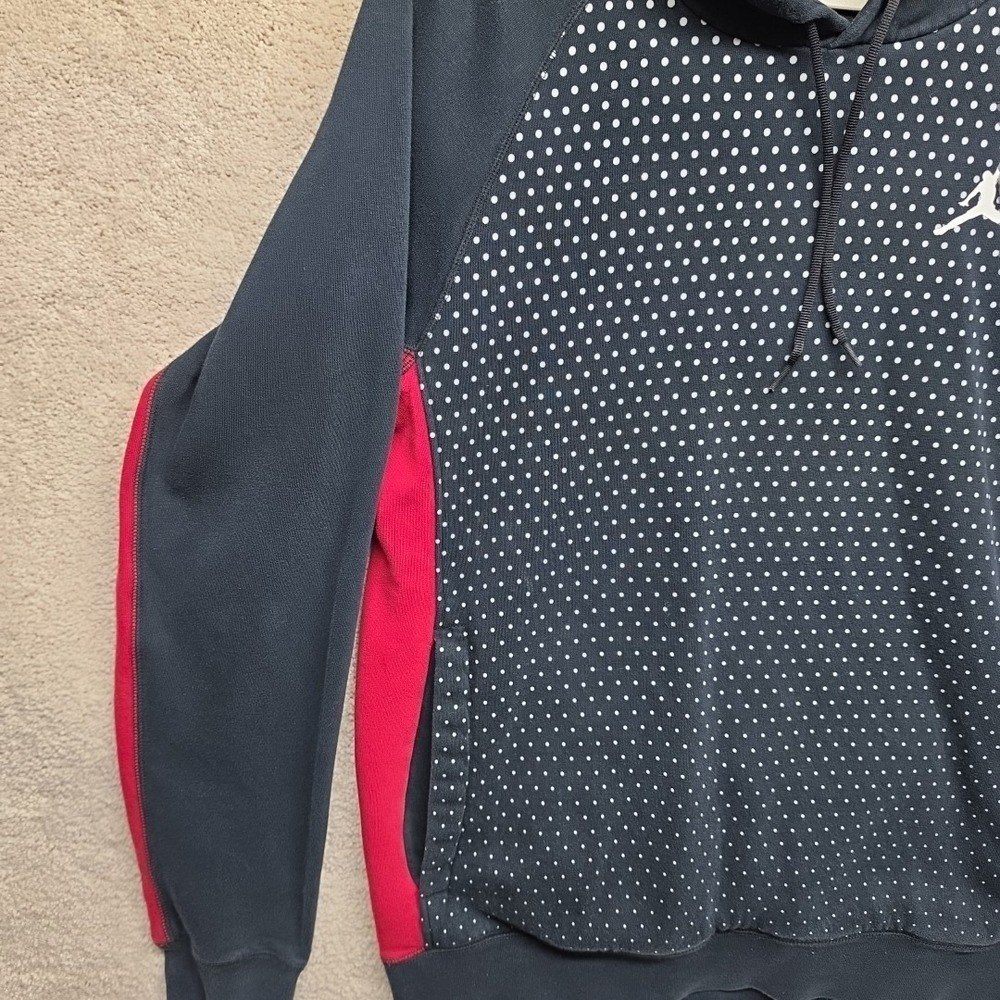 Jordan Polka Dot Pullover Hoodie Black Red White Men's Long Sleeve Sports Size M - Picture 2 of 12